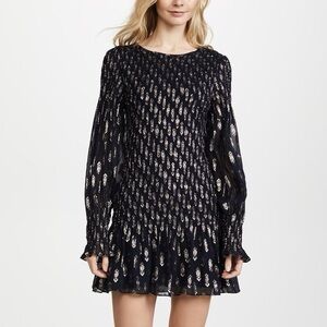 LoveShackFancy
Navy Metallic Jacquard Mini Dress